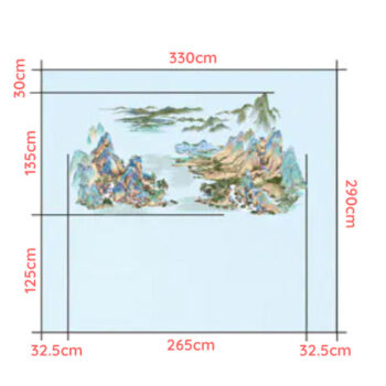 Kích Thước Tranh Dán Tường Vải Khổ Lớn Thiên Lý Giang Sơn E7-01