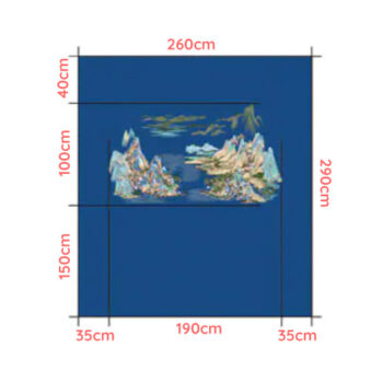 Kích Thước Tranh Dán Tường Vải Khổ Lớn Thiên Lý Giang Sơn E7-01