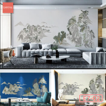 Vải Dán Tường Cao Cấp, Đẹp, Chính Hãng, Uy Tín, Nhiều Mẫu Mã Sang Trọng Tranh Dán Tường Giang Sơn Thịnh Trị CAROYAL E7-02