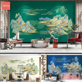 Vải Dán Tường Cao Cấp, Đẹp, Chính Hãng, Uy Tín, Nhiều Mẫu Mã Sang Trọng Tranh Dán Tường Vải Thiên Lý Giang Sơn CAROYAL E7-01