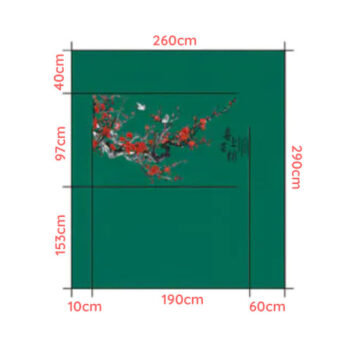 Tranh Dán Tường Đào Hoa Nghinh Xuân CAROYAL E7-04 Kích Thước Tranh Vải Dán Tường Đào Hoa Nghinh Xuân E7-04