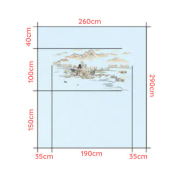 Tranh Dán Tường Vải Thêu Giang Sơn Như Hoạ CAROYAL E7-09 Kích Thước Tranh Dán Tường Giang Sơn Như Hoạ CAROYAL E7-09