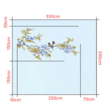 Kích thước tranh Dán Tường Hoa Hương Tứ Di CAROYAL E7-07