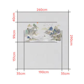 Tranh Dán Tường Cao Cấp Kê Sơn Ẩn Tú CAROYAL E7-06 Kích Thước Mẫu Tranh Dán Tường Cao Cấp Kê Sơn Ẩn Tú CAROYAL E7-06