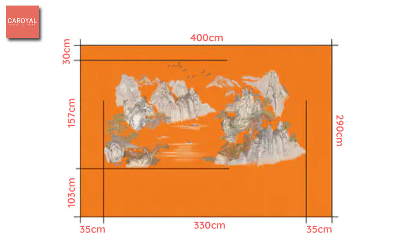 Kích Thước Tranh Dán Tường Dòng Chảy Vĩnh Hằng CAROYAL E7-03 Kích Thước Tranh Dán Tường Dòng Chảy Vĩnh Hằng CAROYAL E7-03