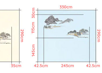 Kích thước tranh dán tường thuận phong thuận thuỷ CAROYAL E7-14