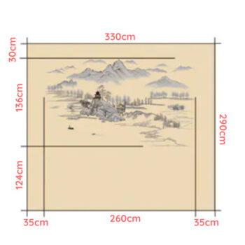 Tranh Dán Tường Vải Thêu Giang Sơn Như Hoạ CAROYAL E7-09 Kích Thước Tranh Dán Tường Giang Sơn Như Hoạ CAROYAL E7-09