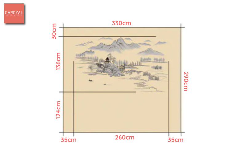Kích Thước Tranh Dán Tường Giang Sơn Như Hoạ CAROYAL E7-09 Kích Thước Tranh Dán Tường Giang Sơn Như Hoạ CAROYAL E7-09