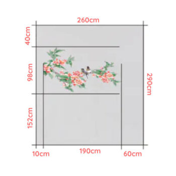 Kích thước tranh Dán Tường Hoa Hương Tứ Di CAROYAL E7-07