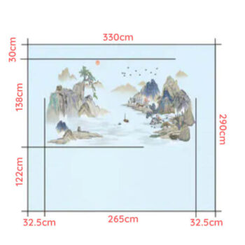 Tranh Dán Tường Cao Cấp Kê Sơn Ẩn Tú CAROYAL E7-06 Kích Thước Tranh Dán Tường Cao Cấp Kê Sơn Ẩn Tú CAROYAL E7-06