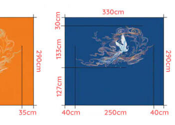 Kích Thước Tranh Dán Tường Phượng Vũ Tiên Linh CAROYAL E7-16