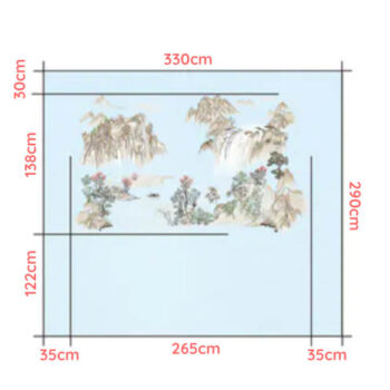 Kích Thước Tranh Vải Dán Tường Sơn Hà Tráng Lệ CAROYAL E7-05