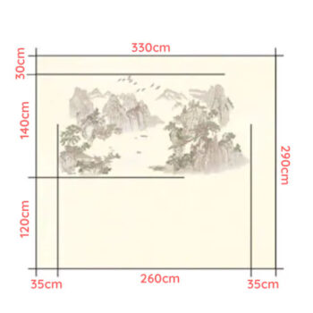 Tranh Vải Dán Tường Dòng Chảy Vĩnh Hằng CAROYAL E7-03 Kích Thước Tranh Dán Tường Dòng Chảy Vĩnh Hằng CAROYAL E7-03