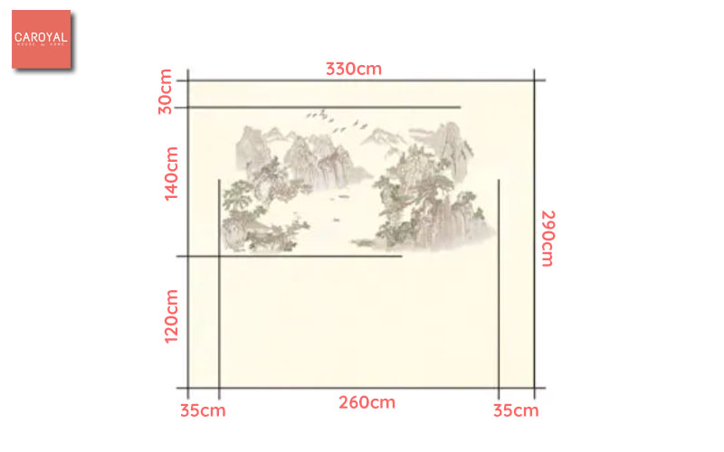 Kích Thước Tranh Dán Tường Dòng Chảy Vĩnh Hằng CAROYAL E7-03 Kích Thước Tranh Dán Tường Dòng Chảy Vĩnh Hằng CAROYAL E7-03