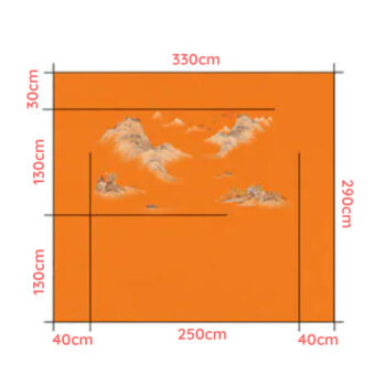 Kích Thước Tranh Dán Tường Vân Gian Sơn Sắc CAROYAL E7-11