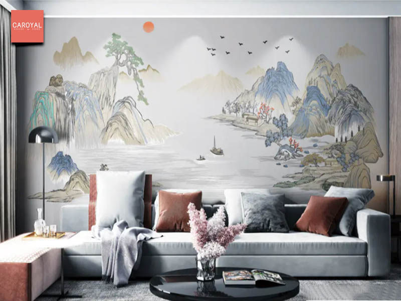 Mẫu Tranh Dán Tường Cao Cấp Kê Sơn Ẩn Tú CAROYAL E7-06 Mẫu Tranh Dán Tường Cao Cấp Kê Sơn Ẩn Tú CAROYAL E7-06