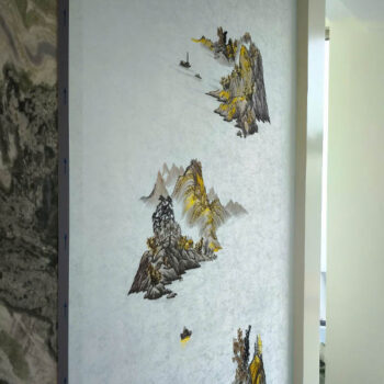 Tranh Vải Dán Tường Thuỷ Thiên Nhất Sắc CAROYAL E7-13 Thi công tranh vải dán tường cao cấp E7-13 CAROYAL