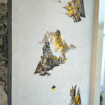 Tranh Vải Dán Tường Thuỷ Thiên Nhất Sắc CAROYAL E7-13 Thi công tranh vải dán tường cao cấp E7-13 CAROYAL