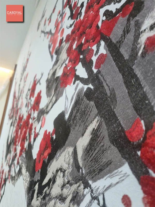 Thi công mẫu tranh vải dán tường CAROYAL E7-04