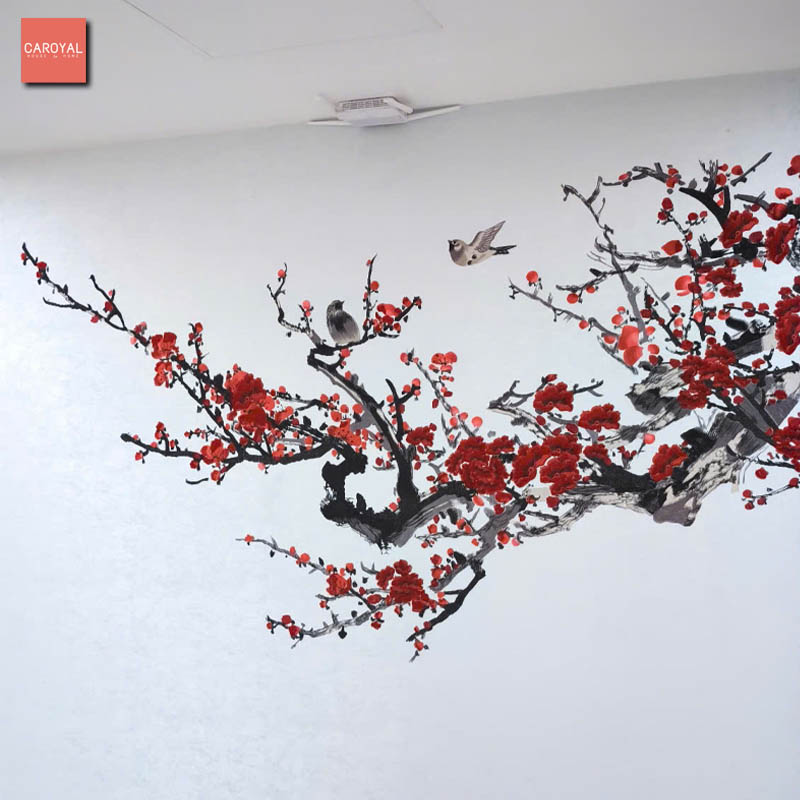 Thi công mẫu tranh vải dán tường cao cấp CAROYAL E7-04