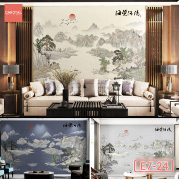 Vải Dán Tường Cao Cấp, Đẹp, Chính Hãng, Uy Tín, Nhiều Mẫu Mã Sang Trọng Tranh Dán Tường Biển Yên Sông Thanh CAROYAL E7-24