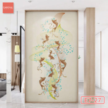 Vải Dán Tường Cao Cấp, Đẹp, Chính Hãng, Uy Tín, Nhiều Mẫu Mã Sang Trọng Tranh Dán Tường Cửu Ngư Tống Phúc E7-27