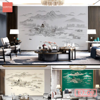 Vải Dán Tường Cao Cấp, Đẹp, Chính Hãng, Uy Tín, Nhiều Mẫu Mã Sang Trọng Tranh Dán Tường Giang Sơn Như Hoạ CAROYAL E7-09