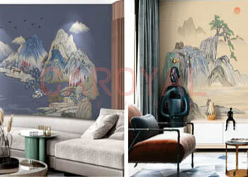 Tranh Dán Tường Cao Cấp Kê Sơn Ẩn Tú CAROYAL E7-06 Tranh Vải Dán Tường Kê Sơn Ẩn Tú CAROYAL E7-06