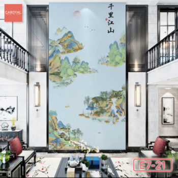 Vải Dán Tường Cao Cấp, Đẹp, Chính Hãng, Uy Tín, Nhiều Mẫu Mã Sang Trọng Tranh Dán Tường Ngàn Dặm Núi Sông CAROYAL E7-21