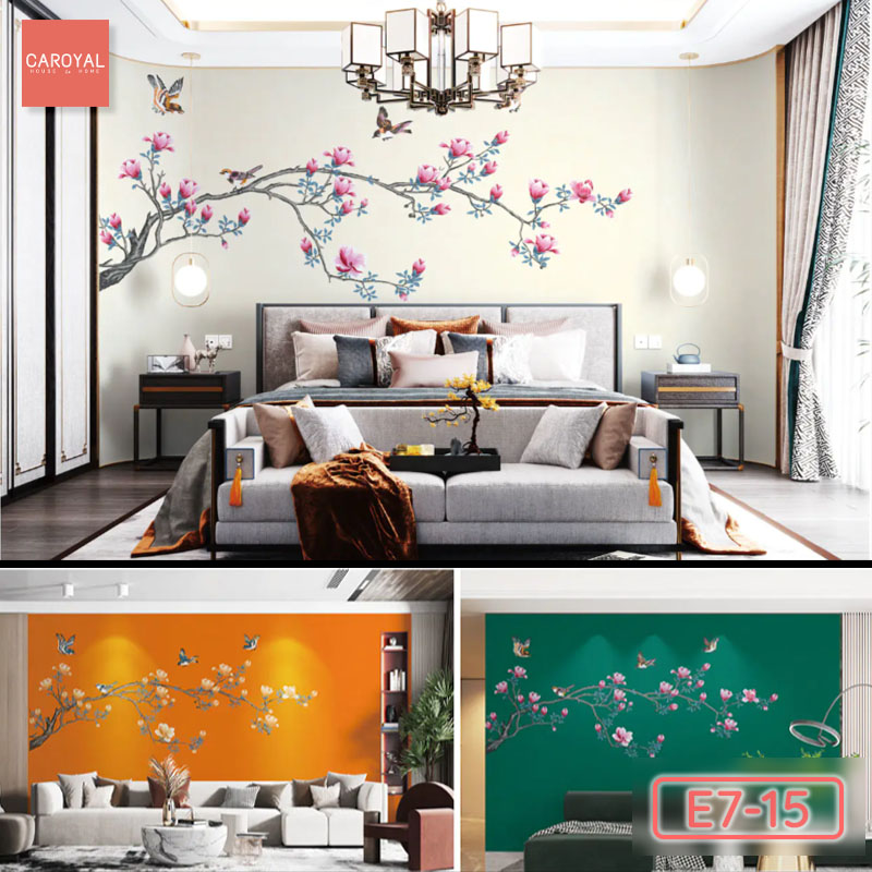 Tranh Dán Tường Vải Ngũ Phúc Đồng Nguyên CAROYAL E7-15 Tranh Dán Tường Vải Ngũ Phúc Đồng Nguyên CAROYAL E7-15