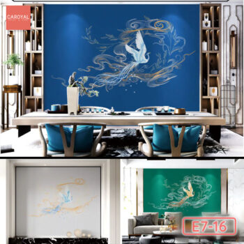 Vải Dán Tường Cao Cấp, Đẹp, Chính Hãng, Uy Tín, Nhiều Mẫu Mã Sang Trọng Tranh Dán Tường Phượng Vũ Tiên Linh CAROYAL E7-16