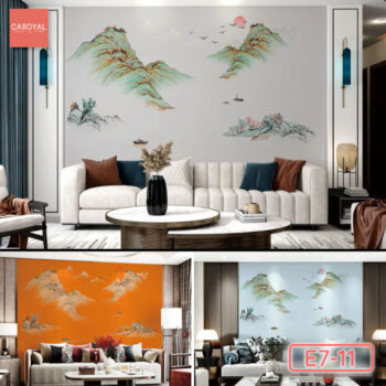Vải Dán Tường Cao Cấp, Đẹp, Chính Hãng, Uy Tín, Nhiều Mẫu Mã Sang Trọng Tranh Dán Tường Vân Gian Sơn Sắc CAROYAL E7-11