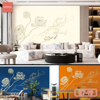 Vải Dán Tường Cao Cấp, Đẹp, Chính Hãng, Uy Tín, Nhiều Mẫu Mã Sang Trọng Tranh Dán Tường Xuất Thuỷ Phù Dung CAROYAL E7-19
