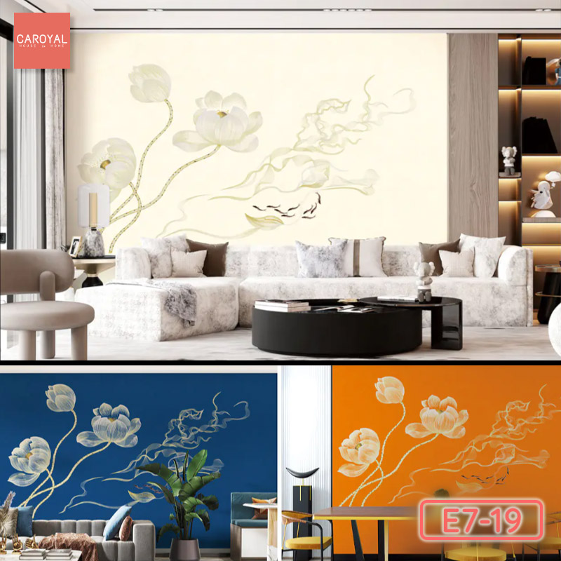 Tranh Dán Tường Xuất Thuỷ Phù Dung CAROYAL E7-19 Tranh Dán Tường Xuất Thuỷ Phù Dung CAROYAL E7-19