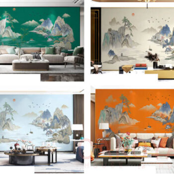 Tranh Vải Dán Tường Kê Sơn Ẩn Tú CAROYAL E7-06