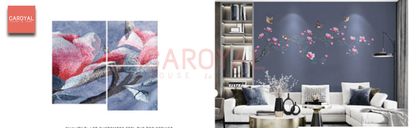 Tranh Dán Tường Vải Ngũ Phúc Đồng Nguyên CAROYAL E7-15 Tranh Dán Tường Vải Ngũ Phúc Đồng Nguyên CAROYAL E7-15