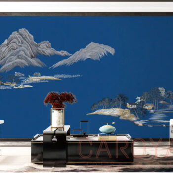 Tranh dán tường vải thêu thuận phong thuận thuỷ CAROYAL E7-14