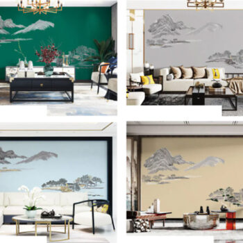 Tranh dán tường vải thêu thuận phong thuận thuỷ CAROYAL E7-14