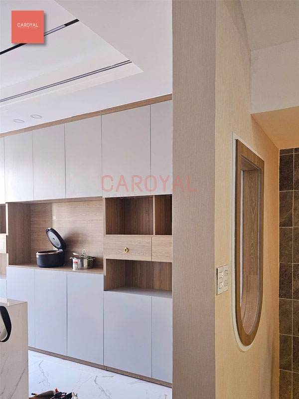 Dự án thi công vải dán tường quy mô 6 phòng và hành lang nhà phố Bình Tân