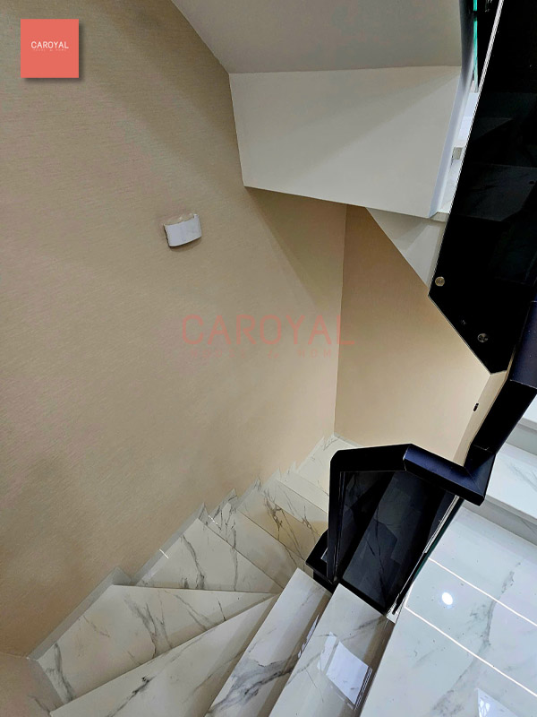 Dự án vải dán tường quy mô 6 phòng và hành lang nhà phố Bình Tân