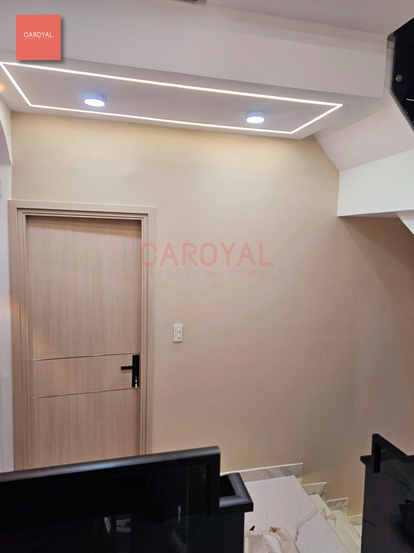 Dự án vải dán tường quy mô 6 phòng và hành lang nhà phố Bình Tân