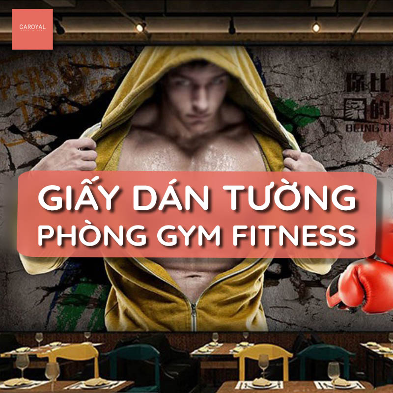 Giấy dán tường cho phòng Gym Fitness tạo động lực, bảo vệ tường