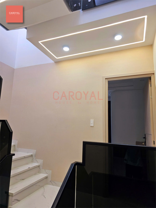 Dự án vải dán tường quy mô 6 phòng và hành lang nhà phố Bình Tân