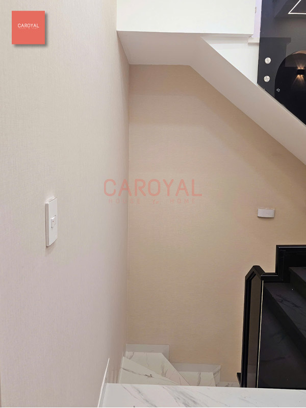 Dự án vải dán tường quy mô 6 phòng và hành lang nhà phố Bình Tân