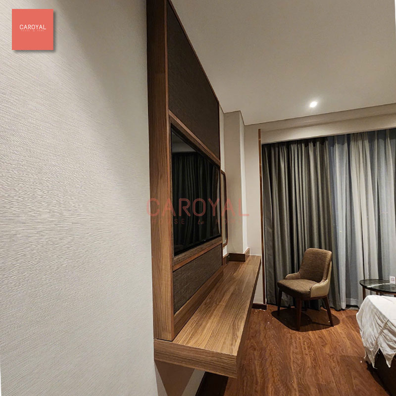 Dự án thi công vải dán tường CAROYAL cho phòng mẫu khách sạn 4 sao