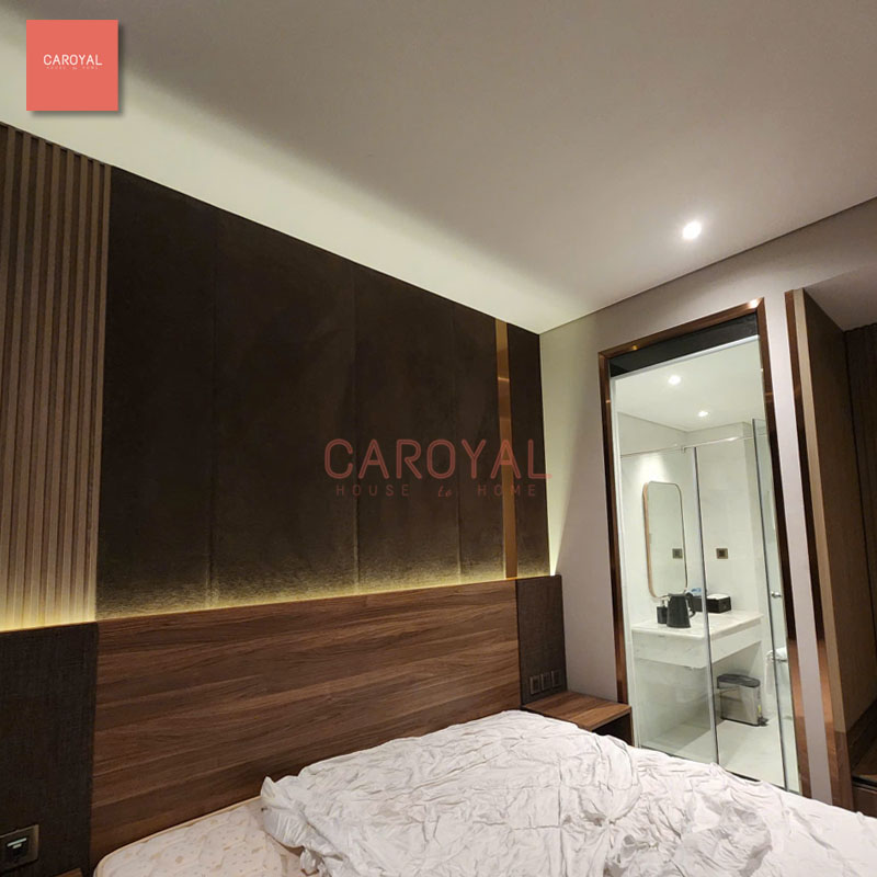 Dự án thi công vải dán tường CAROYAL cho phòng mẫu khách sạn 4 sao