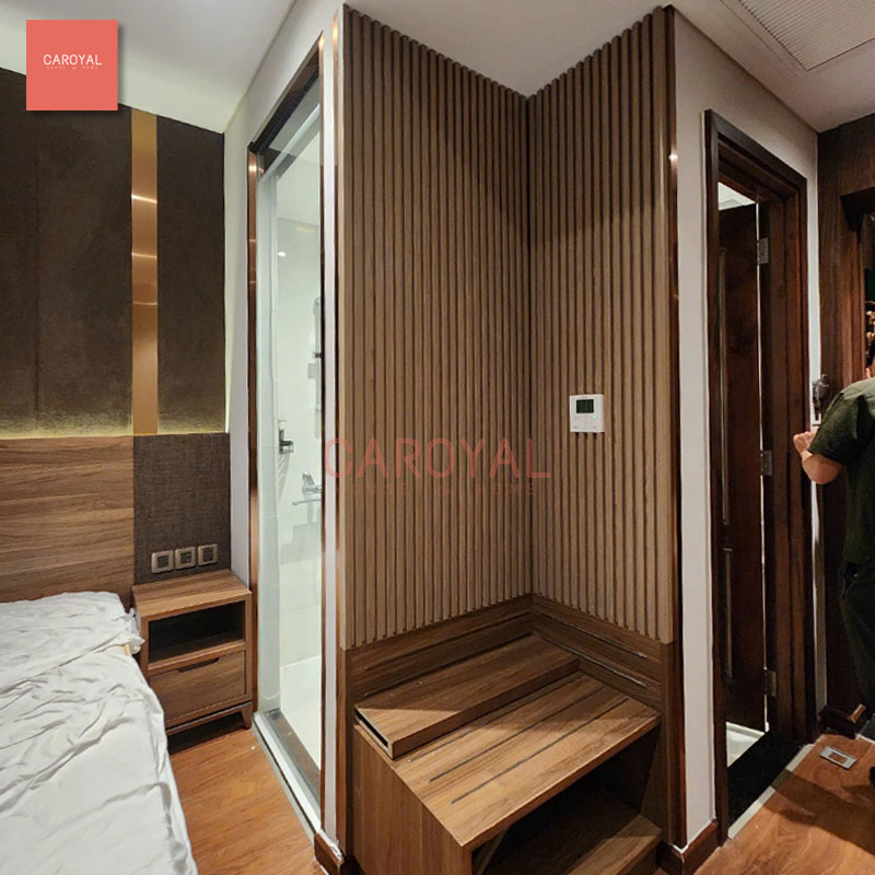 Dự án thi công vải dán tường CAROYAL cho phòng mẫu khách sạn 4 sao