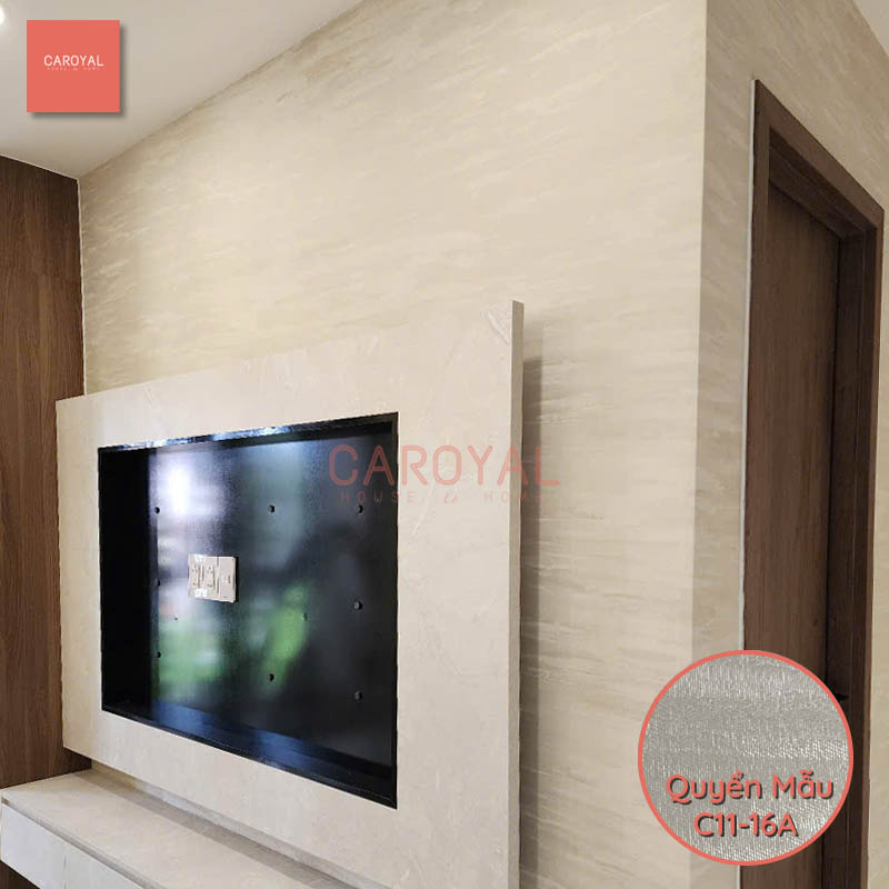 Công trình thi công vải dán tường cho nhà phố tại Bình Dương mẫu vải C11 CAROYAL