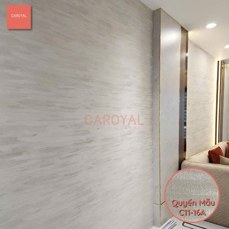 Công trình thi công vải dán tường cho nhà phố tại Bình Dương mẫu vải C11 CAROYAL