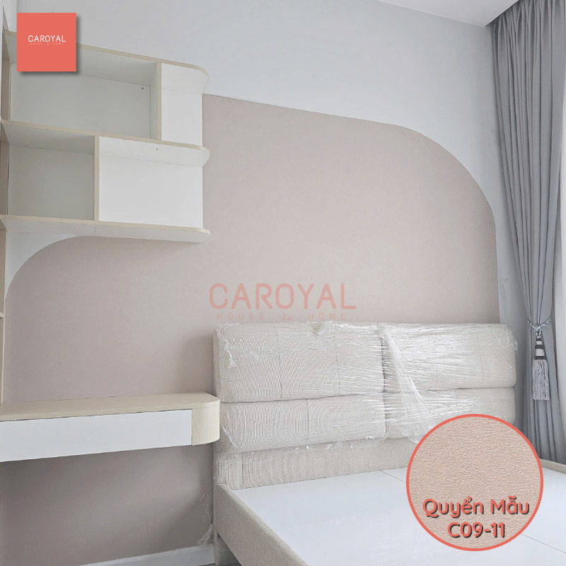 Vải dán tường vách đầu giường cho căn hộ chung cư quận 6